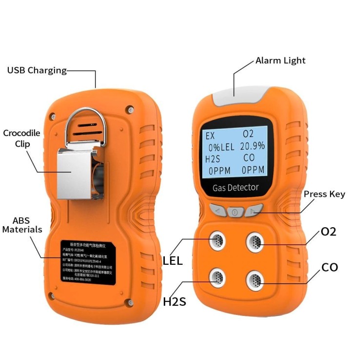 Portable Multi Gas Detector 4 in 1 EX O2 CO H2S