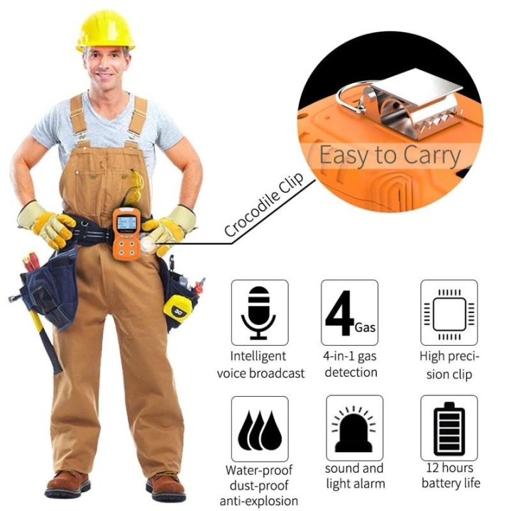 Portable Multi Gas Detector 4 in 1 EX O2 CO H2S